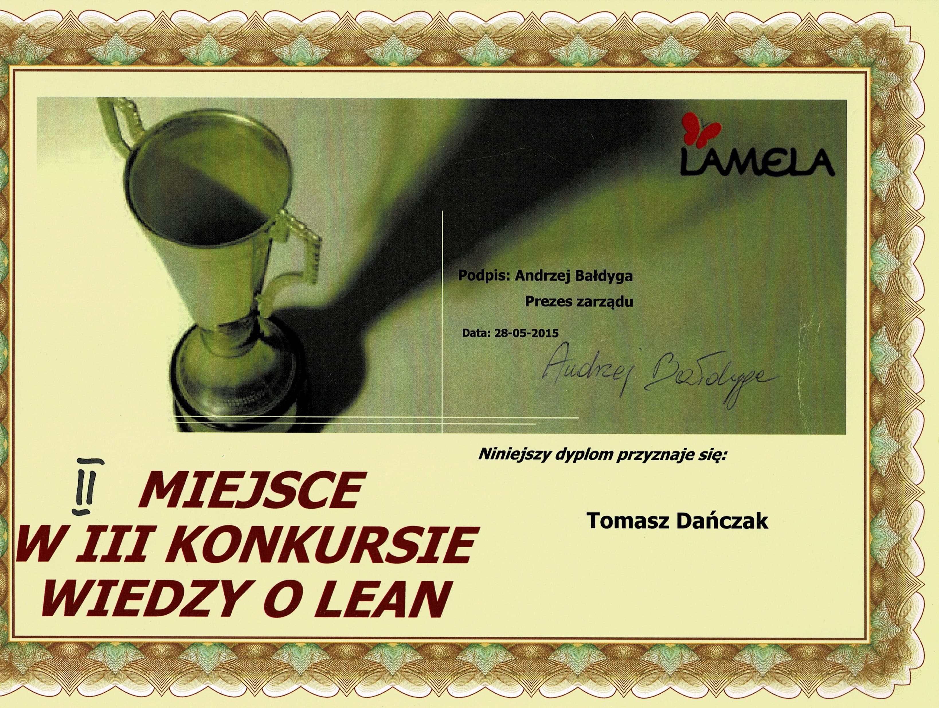 Lamela - III konkurs wiedzy o LEAN