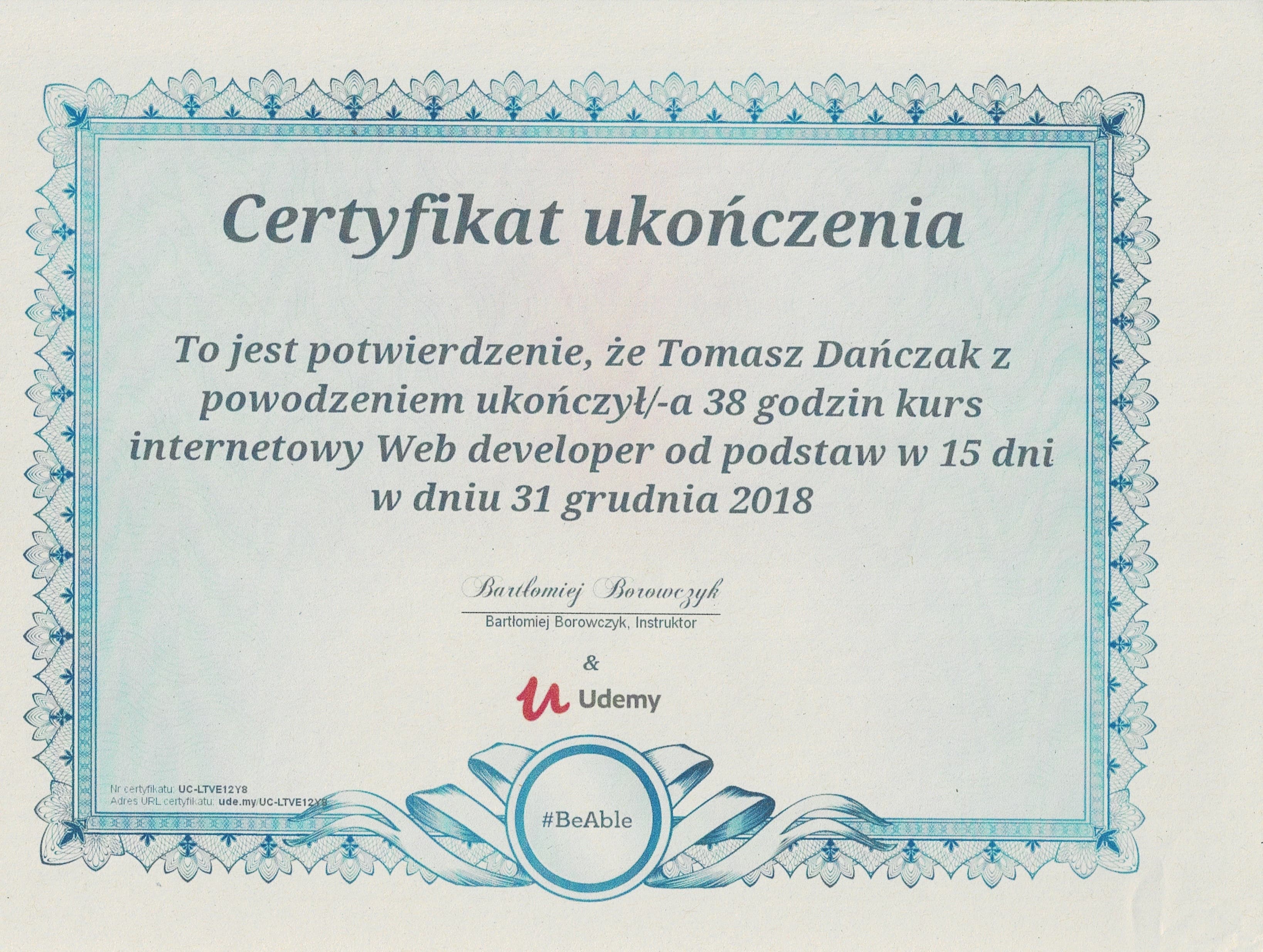 Udemy - Web developer od podstaw w 15 dni